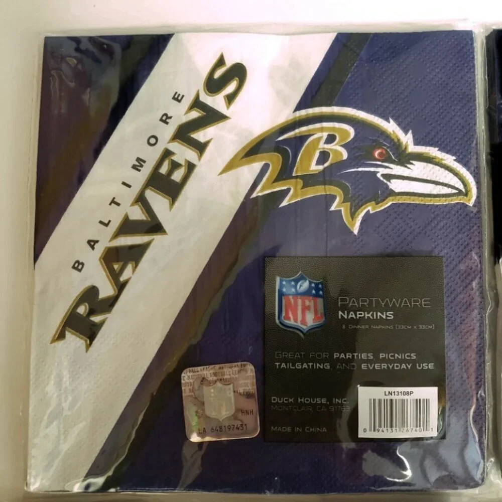 NFL Baltimore Ravens Napkin Packs Lot of 4 Sports Parties Tailgates Man Caves
